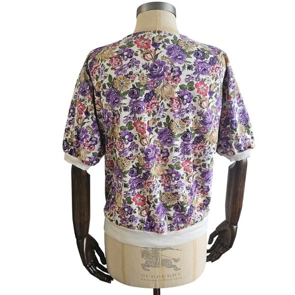 Cape Cod Sportswear Vintage 1980s Floral Print Womens Short Sleeves Top … - Picture 3 of 12